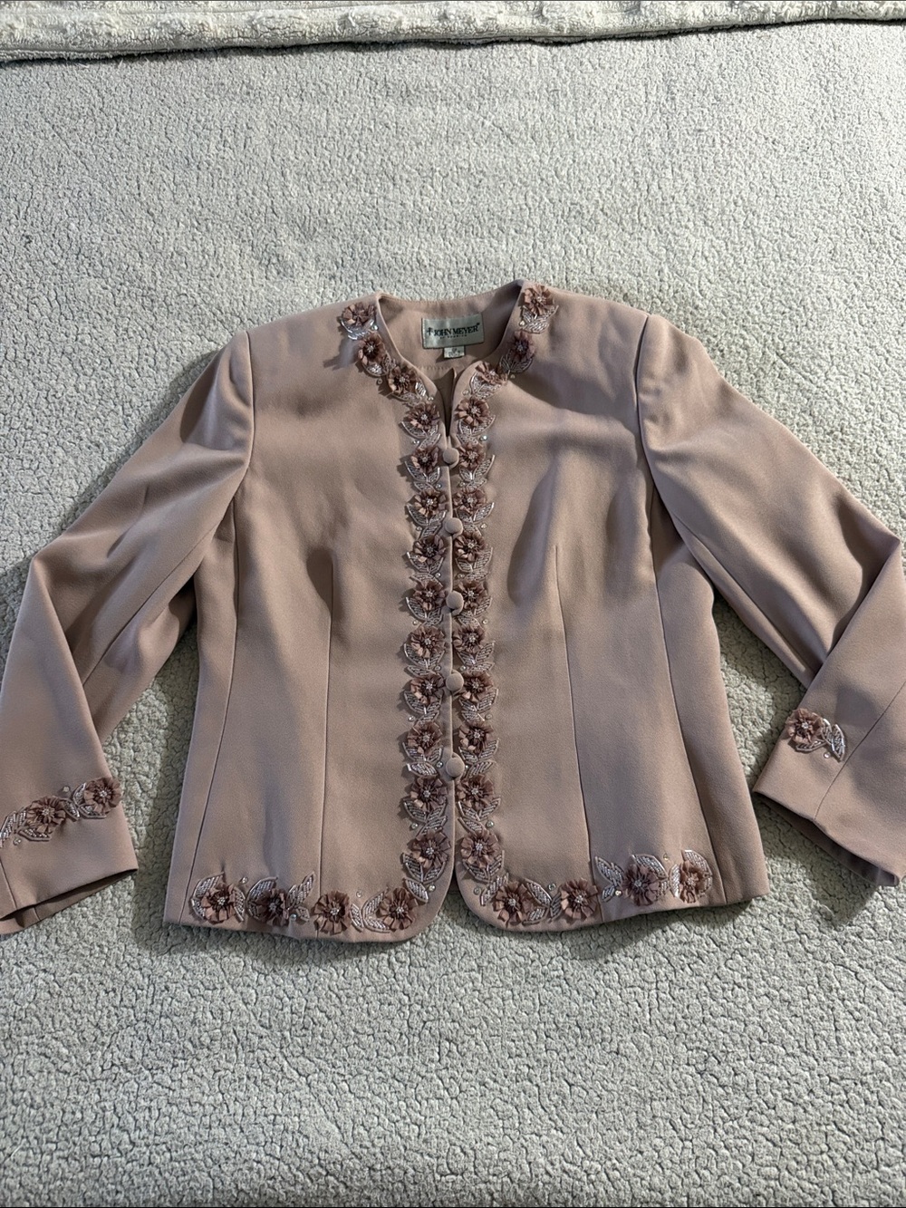 John Meyer of Norwich Embellished Rose Pink Women's Blazer 10P